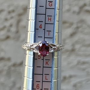Vintage pink stone sterling silver ring